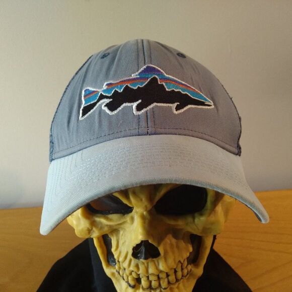 Patagonia Fish Logo Mesh Snap Back Hat Cap - Picture 1 of 6